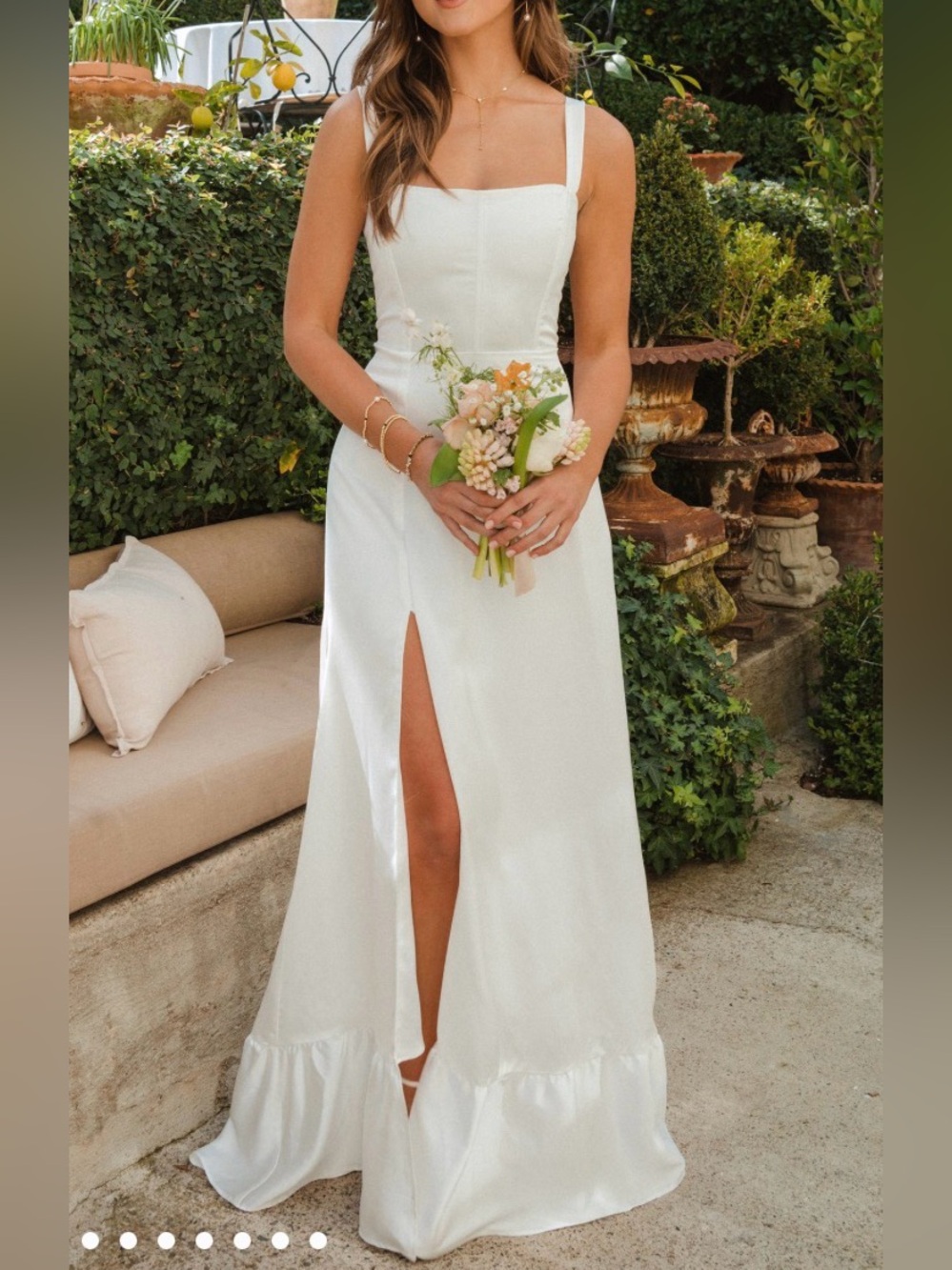 Show Me Your Mumu Clarissa Corset Dress Ivory Satin S $228